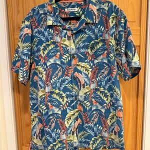 Tommy Bahama Men's Blue Parrot Print Shirt